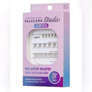 NIB KISS Falscara Studio The Artist Palette Dark Chocolate Light 18pk